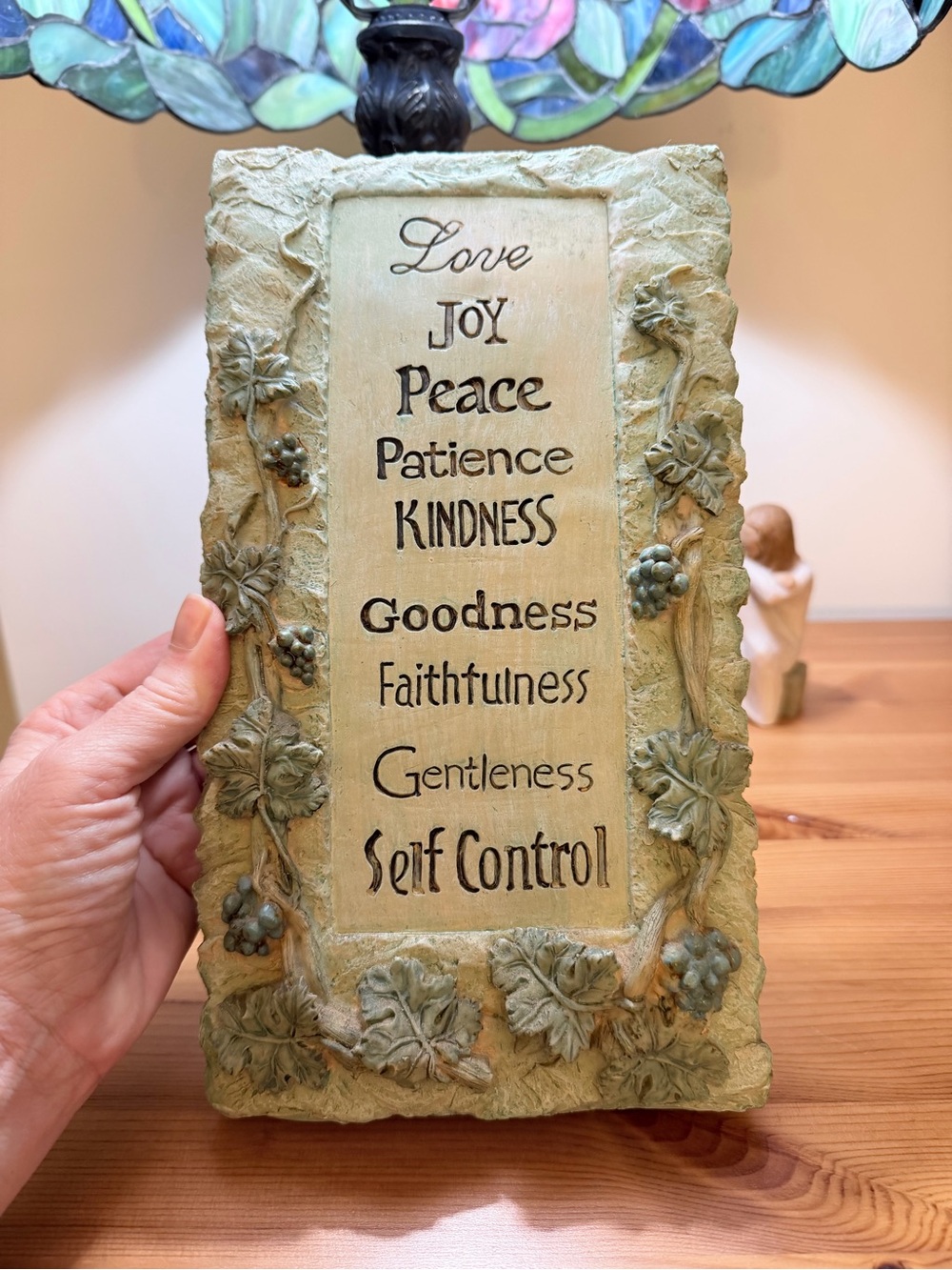 Fruits of the spirit Wall Plaque - Green Faith & Virtues Decor